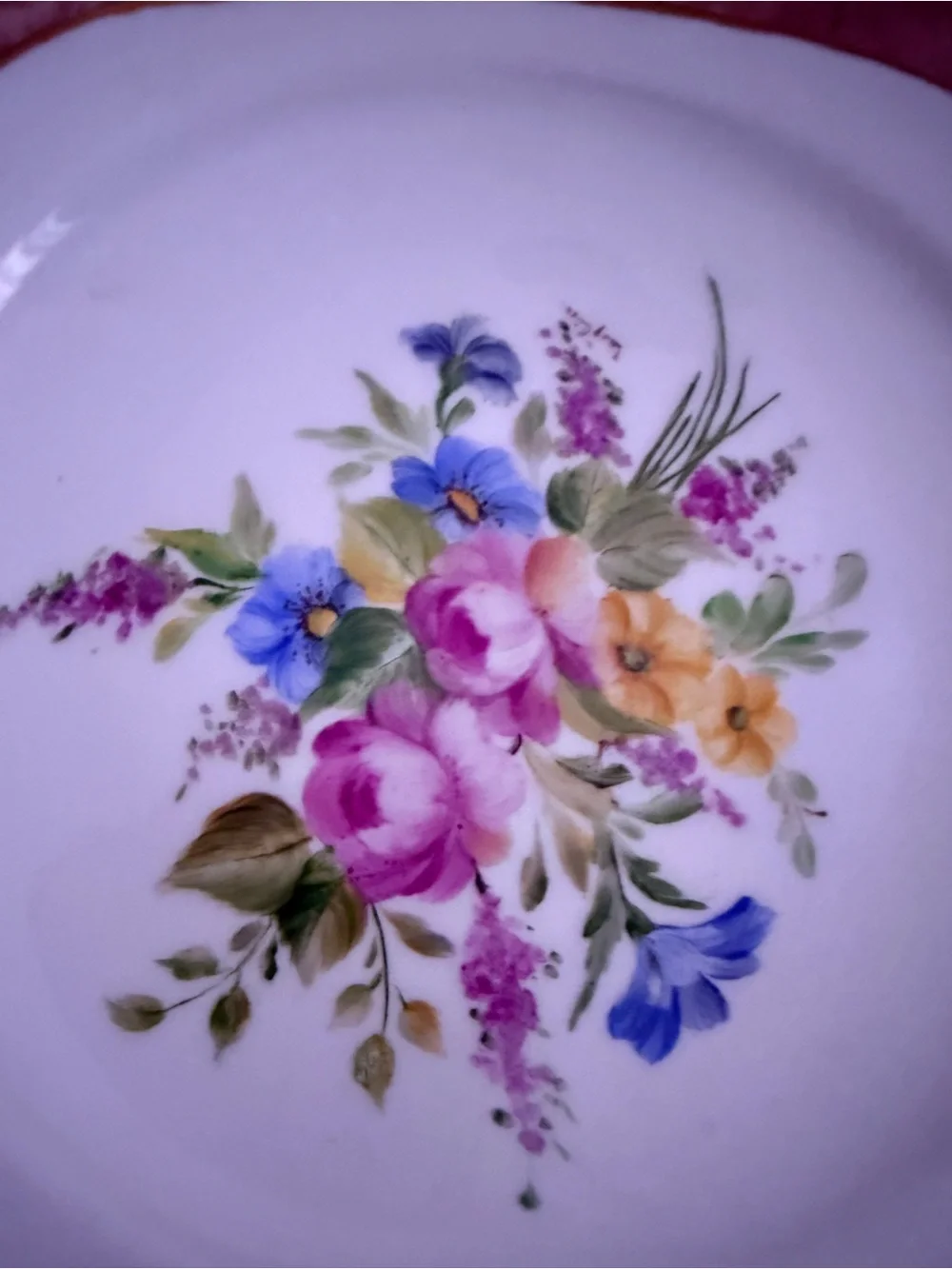 Vintage Schönwald Germany Floral Porcelain Dish Gold Trim